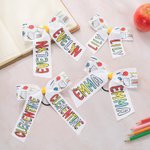 Personalised Apple Crayon Doodle Letters Design Hair Bow Clip or Tie with Name Hair Accessory Back to School First Day of Kindergarten Gift for Girls