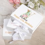 Gepersonaliseerde geschenkdoos met deksel en lint Leeg om je eigen geschenken te maken