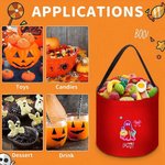 Sac à bonbons personnalisé avec poignée pour Halloween citrouille fantôme néon Cadeau de fête pour garçons filles