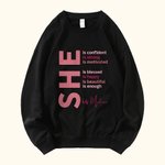 Personalized Self Care She Is Me T-shirt Sweatshirt Hoodie with Name and Inspirational Quotes Birthday Affirmation Gift for Women Girls
