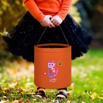 Sac à bonbons personnalisé avec poignée pour Halloween citrouille fantôme néon Cadeau de fête pour garçons filles