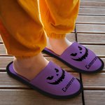 Pantofole pelose personalizzate multicolore con faccia di zucca e nome Accessori da viaggio per Halloween Regalo per la famiglia
