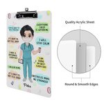 Personalized Cartoon I Trust Myself Daily Affirmations Hanging Clipboard with Name Appreciation Birthday Gift for Nurse Doctor Medical Student