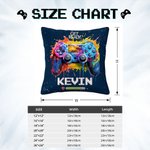 Housse de coussin personnalisée Get Ready Colorful Ink Splash Gamepad Design Throw Pillow Cover with Name Gaming Room Decor Birthday Gift for Game Lov