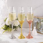 Personalisiertes 210 ml Laser-Gravur Sektglas Braut und Bräutigam Champagner Gläser 2er Set Champagnerflöten Hochzeit Oktoberfest Geschenk