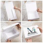 Gepersonaliseerde geschenkdoos met deksel en lint Leeg om je eigen geschenken te maken