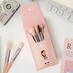 Personalised Y2K Style Cartoon Character Leather Makeup Brush Bag with Name 8 Pcs Makeup Brushes Travel Essentials Birthday Gift for Girls Women
