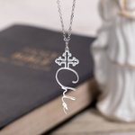 Gepersonaliseerd sierlijk kruis naam ketting verjaardag christelijke doop cadeau voor vrouwen