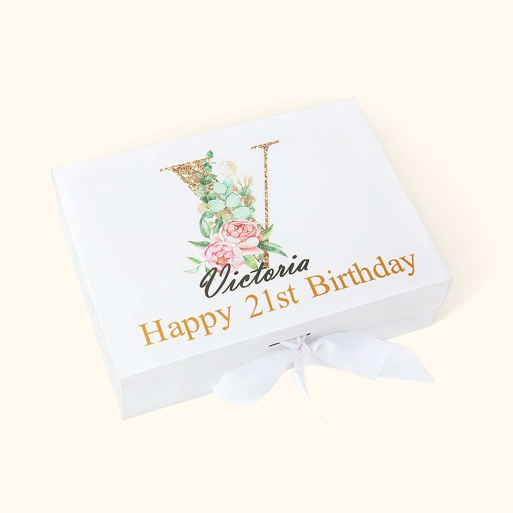 Boîte cadeau personnalisée avec couvercle et ruban vide pour faire vos propres cadeaux