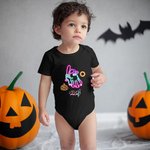 Personalizado Halloween Calabaza Neón Fantasma 100% Algodón Body con Nombre Truco o Trato Regalo para Bebé Niña Niño