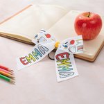 Personalised Apple Crayon Doodle Letters Design Hair Bow Clip or Tie with Name Hair Accessory Back to School First Day of Kindergarten Gift for Girls