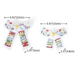 Personalised Apple Crayon Doodle Letters Design Hair Bow Clip or Tie with Name Hair Accessory Back to School First Day of Kindergarten Gift for Girls