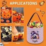 Personalized Watercolour Pumpkin Wizard Animal Trick or Treat Bag Sweets Bucket with Name Halloween Party Favors Gift for Boys Girls