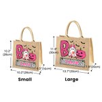 Sac à dos en toile de jute personnalisé avec nom Halloween Trick or Treat Cadeau pour enfant Garçon Fille