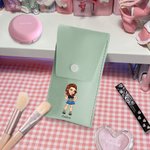 Personalised Y2K Style Cartoon Character Leather Makeup Brush Bag with Name 8 Pcs Makeup Brushes Travel Essentials Birthday Gift for Girls Women