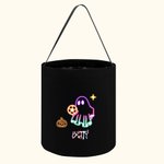 Sac à bonbons personnalisé avec poignée pour Halloween citrouille fantôme néon Cadeau de fête pour garçons filles