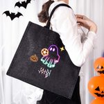 Calabaza de Halloween personalizada Fantasma de neón Bolsa de asas con nombre Truco o trato Regalo para niños Niñas
