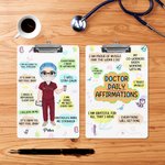 Personalized Cartoon I Trust Myself Daily Affirmations Hanging Clipboard with Name Appreciation Birthday Gift for Nurse Doctor Medical Student