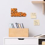 Personalized 3D Printed Multicolour Desk Name Plate with Title and Apple Heart Flower Icon Office Decor Birthday Appreciation Gift for Teacher