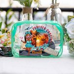 Personalized Forever Chasing Sunsets Cartoon Black Woman Clear Makeup Bag with Name Birthday Anniversary Christmas Gift for Women