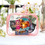 Personalized Forever Chasing Sunsets Cartoon Black Woman Clear Makeup Bag with Name Birthday Anniversary Christmas Gift for Women