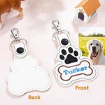 Personalized Dog Paw Bone Leather Keychain with Embroidery Name Bag Pet Waistcoat  Decoration Christmas Birthday Gift for Pet Lover