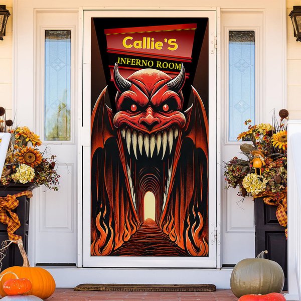 Personifierad Dante Spökmönster Banner Dörröverdrag med namn Heminredning Halloween Party Present till familj och vän