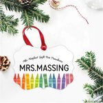 Ornement en Céramique Colorée Personnalisé avec Nom et Texte Cadeau d'Appréciation pour Professeur