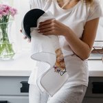 Personalised Cute Floral Highland Cow 100% Cotton Waffle Tea Towel with Name Kitchen Decor Birthday Gift for Highland Cow Lovers