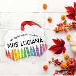 Ornement en Céramique Colorée Personnalisé avec Nom et Texte Cadeau d'Appréciation pour Professeur