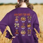 Felpa personalizzata Leopard Bow Fall Pumpkin Cross Kid Adult con nome e versi biblici Harvest Festival Thanksgiving Day Regalo per la famiglia
