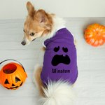 Personlig Pumpkin Face 100% bomull ärmlös hundtröja med namn Rolig husdjursdräkt Halloweenpresent för husdjursälskare Ägare