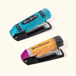 Personalized Glitter Stapler with Pencil and Crayon Design Rotatable Stapler Office Desk Accessory Graduation Back to School Gift for Teacher