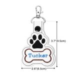 Personalized Dog Paw Bone Leather Keychain with Embroidery Name Bag Pet Waistcoat  Decoration Christmas Birthday Gift for Pet Lover