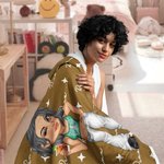 Personalized Y2K Style Cartoon Character Soft Throw Blanket with Name Birthday Christmas Gift for Women Girls