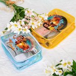Personalized Forever Chasing Sunsets Cartoon Black Woman Clear Makeup Bag with Name Birthday Anniversary Christmas Gift for Women