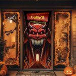 Personalized Dante Ghost Pattern Banner Door Cover with Name Home Decor Halloween Party Gift for Family Friend