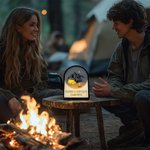 Veilleuse LED en Acrylique Personnalisée avec Texte Motif Tente Décoration à la Chambre Cadeau pour Amoureux de Camping