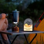 Veilleuse LED en Acrylique Personnalisée avec Texte Motif Tente Décoration à la Chambre Cadeau pour Amoureux de Camping