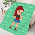 Personalized Y2K Style Cartoon Character Soft Throw Blanket with Name Birthday Christmas Gift for Women Girls