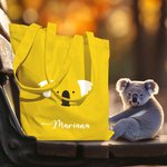 Sac Tote Personnalisé avec Animal Visage Queue et Texte Sac Fourre-Tout Multicolore Recyclable Cadeau Anniversaire Fête pour Amoureux des Animaux