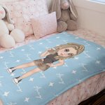 Personalized Y2K Style Cartoon Character Soft Throw Blanket with Name Birthday Christmas Gift for Women Girls
