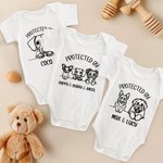 Henkilökohtainen söpö 1-3 Koira Kissa 100% puuvillaa Baby Bodysuit nimi ristiäiset lahja vastasyntyneille uudet vanhemmat