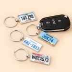 Personalized USA State Car License Plate Keychain with Text and Photo Car Accessory Birthday Gift for Men