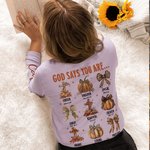 Felpa personalizzata Leopard Bow Fall Pumpkin Cross Kid Adult con nome e versi biblici Harvest Festival Thanksgiving Day Regalo per la famiglia