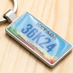 Personalized USA State Car License Plate Keychain with Text and Photo Car Accessory Birthday Gift for Men