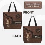 Personalised Retro Cartoon 1-4 Cat Paw Print Large Capacity Reusable Tote Bag with Name Birthday Gift for Cat Pet Lovers
