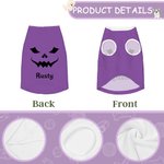 Personlig Pumpkin Face 100% bomull ärmlös hundtröja med namn Rolig husdjursdräkt Halloweenpresent för husdjursälskare Ägare