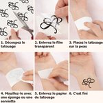 Autocollants de Tatouages Imperméables Peresonnalisés avec Noms et Date Symbole Infini Cœur Lot de 12 Cadeaux Anniversaire de Mariage pour Couple