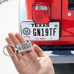 Personalized USA State Car License Plate Keychain with Text and Photo Car Accessory Birthday Gift for Men